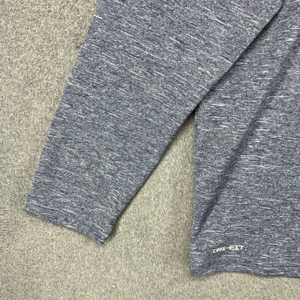 Nike Swim Shirt Mens Large Blue Dri-FIT Long Sleeve UPF 40+ Heathered Rash Guard
